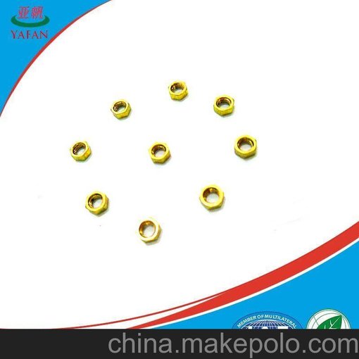 廠家?guī)齑驿N(xiāo)售非標(biāo)銅螺母M4*5.5*2.4銅六角螺母螺帽圖片