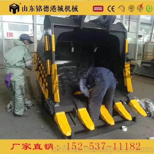 神剛挖掘機(jī)柵格斗吉林沈陽挖機(jī)抓斗，清潔斗篩選斗網(wǎng)格斗勾機(jī)挖斗圖片
