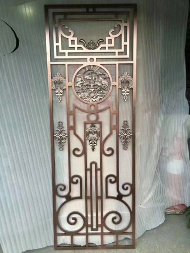 豪華不銹鋼玫瑰金屏風(fēng) 不銹鋼弧形屏風(fēng) 屏風(fēng)裝飾圖片