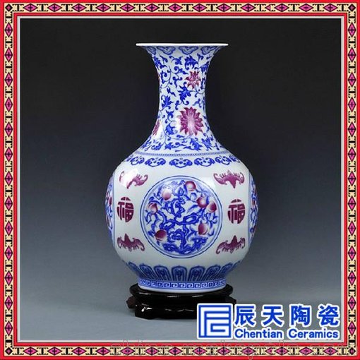 景德鎮(zhèn)陶瓷器仿古青花瓷花瓶花插 家居飾品客廳工藝時尚擺件圖片