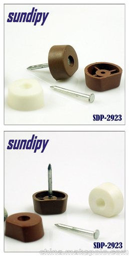 消聲防滑塑料地釘優(yōu)質(zhì)家具地腳釘棕白雙色SDP-2923圖片