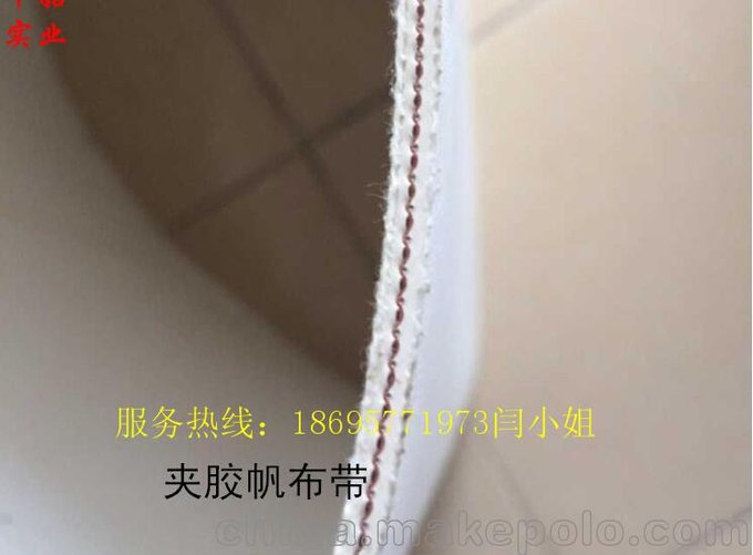 江蘇專業(yè)生產(chǎn)餅干帆布輸送帶，提供無(wú)縫接頭，鋼扣接頭圖片