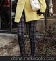 显瘦格子休闲女裤