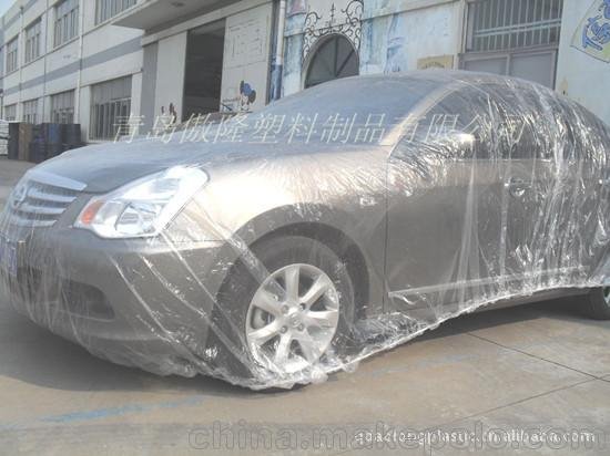 生產(chǎn)LDPE一次性透明中號車衣圖片