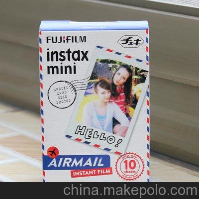 廠(chǎng)家熱銷(xiāo)Fujifilm INSTAX MINI 富士拍立得即影即有航空信封花邊膠片批發(fā)圖片