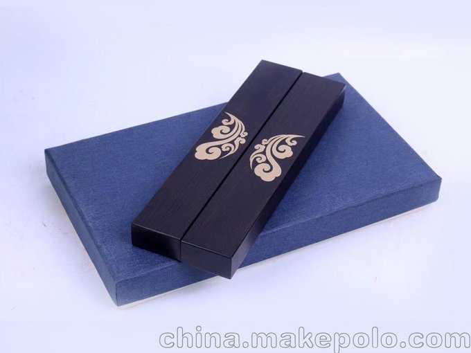 紫光檀嵌銅鎮(zhèn)尺 美術書法繪畫用品 文房壓紙 高檔禮盒鎮(zhèn)尺工藝品圖片
