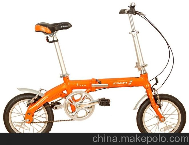 恩達正品翔云A14.A鋁合金車(chē)架單速14寸輕便V剎折疊自行車(chē)圖片
