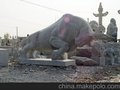 山东石雕动物雕塑 石雕晚霞红大象 石雕大象