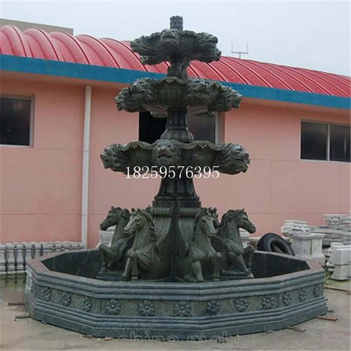 石雕歐式動(dòng)物噴泉 酒店廣場噴泉景觀雕刻圖片