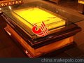 杭州高级会所玻璃茶几/KTV发光茶几批发/酒店不锈钢发光方几