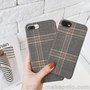 英伦风格子iphone7手机壳布艺ipx细格绒毛保护套6P简约格子caes