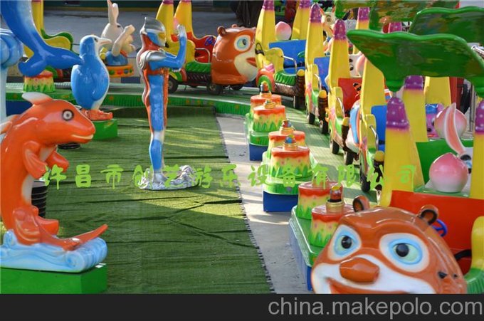 香蕉環(huán)車打地鼠軌道小火車，占地小投資小的公園娛樂項目圖片