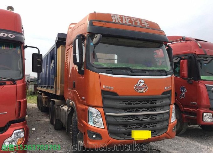 JH6天V悍V輕量化集裝箱平板自卸車(chē)后翻后卸拖掛車(chē)圖片