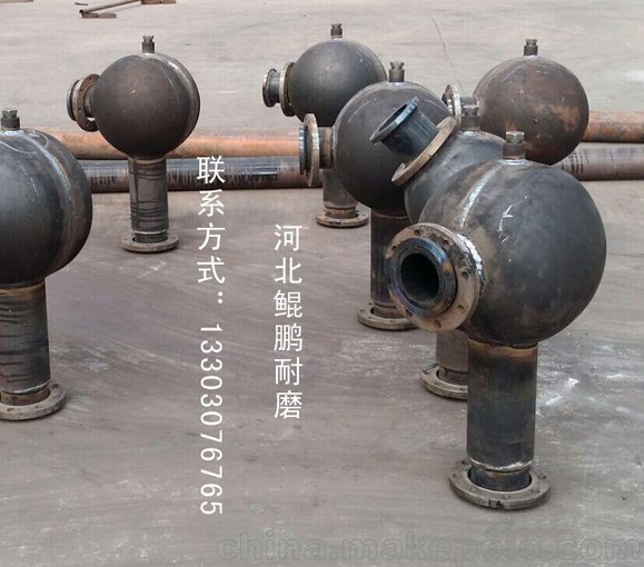 生產(chǎn)雙金屬耐磨球形彎頭圖片