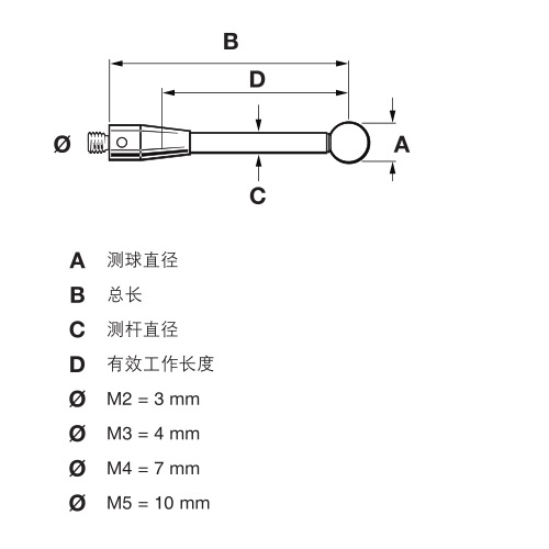 英國Renishaw雷尼紹M2氮化硅測針A-5004-1928