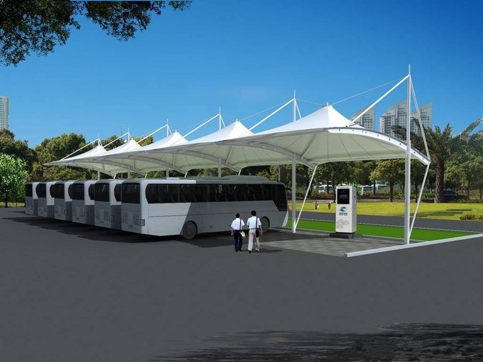 咸陽膜結(jié)構(gòu)球場遮陽棚張拉膜充電樁車棚廠家圖片