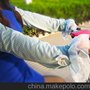 15新女夏防晒手套袖护手护臂长款户外开车防尘防紫外线手套批发