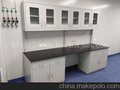 供应全新灰白色实验台、冷扎钢制实验台柜、吊柜
