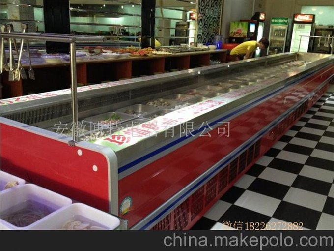自助火鍋店配菜專用冷柜豪華自助餐配菜生鮮展示柜風(fēng)冷冷藏展示圖片