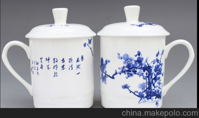 供應(yīng)2015款景德鎮(zhèn)青花瓷茶杯 會(huì)議陶瓷茶杯、禮品茶杯，含定做圖片