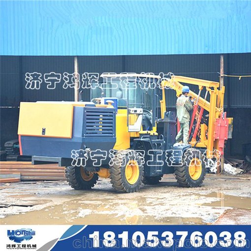 高速公路防護欄打樁機  電網(wǎng)工程光伏電螺旋樁打拔一體機圖片