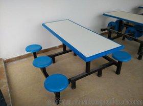 玻璃钢六人学生食堂快餐桌椅、快餐座椅成都发亿快餐桌-1