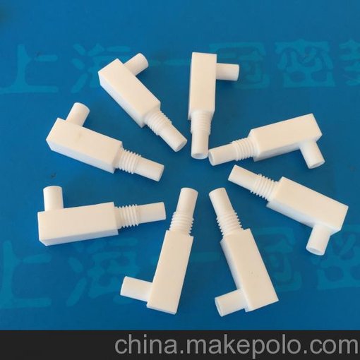 上海一冠定做四氟抽液拐角接頭 耐腐蝕實驗儀器密封圈 四氟異型件圖片