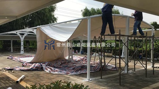 常州车棚 电动车充电车棚 自行车停车棚 常州膜结构