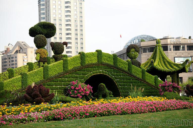 开封景心园艺常年供应各种五色草造型 立体花坛 绿雕和景观小品