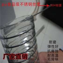 PU聚氨酯平滑管 耐磨透明食品级软管TPU不锈钢丝液体输送塑料管